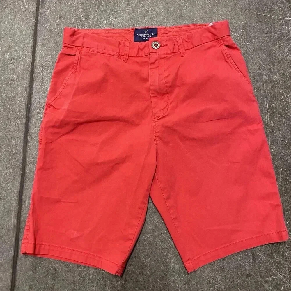 American Eagle Prep Shorts Mens 28 Bermuda  red 28X10